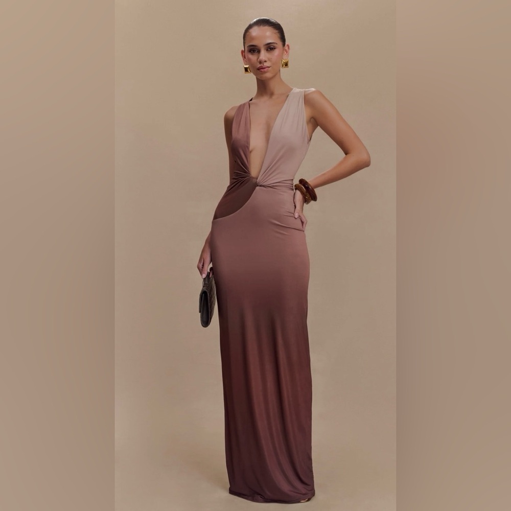 Meshki Backless Brown Ombre Dress